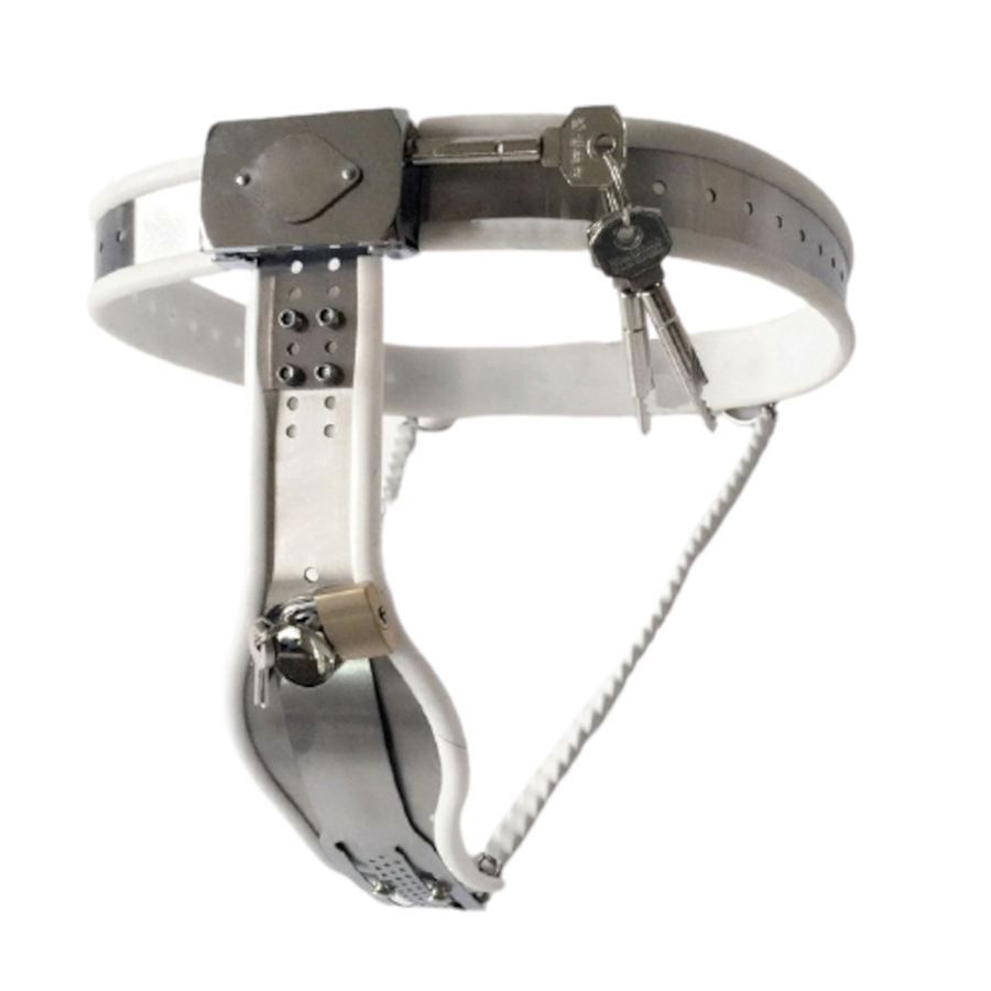 Sissy Harness Metal Chastity Belt Lock The Cock Cage Product Image 23